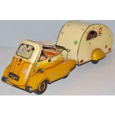 Blechmodell - BMW Isetta mit Wohnwagen