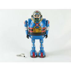 Blechspielzeug - Roboter Astronaut mit beweglichen Armen, blau, ca. 13 cm