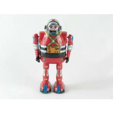 Blechspielzeug - Roboter Astronaut mit beweglichen Armen, rot, ca. 13 cm