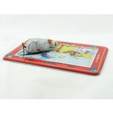Blechspielzeug - Maus auf Blechtafel, Lucky Mouse