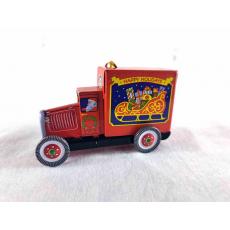 Blechspielzeug - Deko Lastwagen rot, Weihnachten