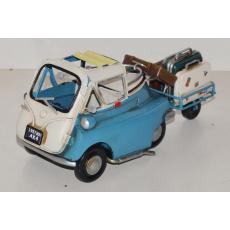 Blechmodell - BMW Isetta mit Koffer-Anhänger