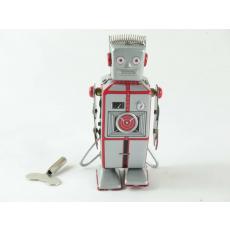 Blechspielzeug - Roboter silber mit Antenne