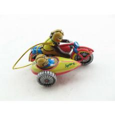 Blechspielzeug - Deko-Motorrad mit Beiwagen