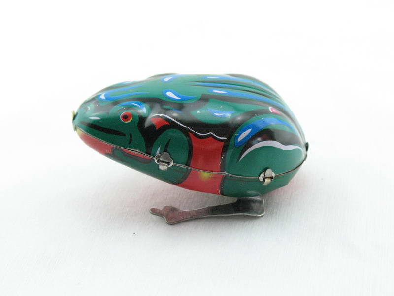 Weinlese realistisches Wind Up Eisen Metallspielzeug springender Frosch mit 