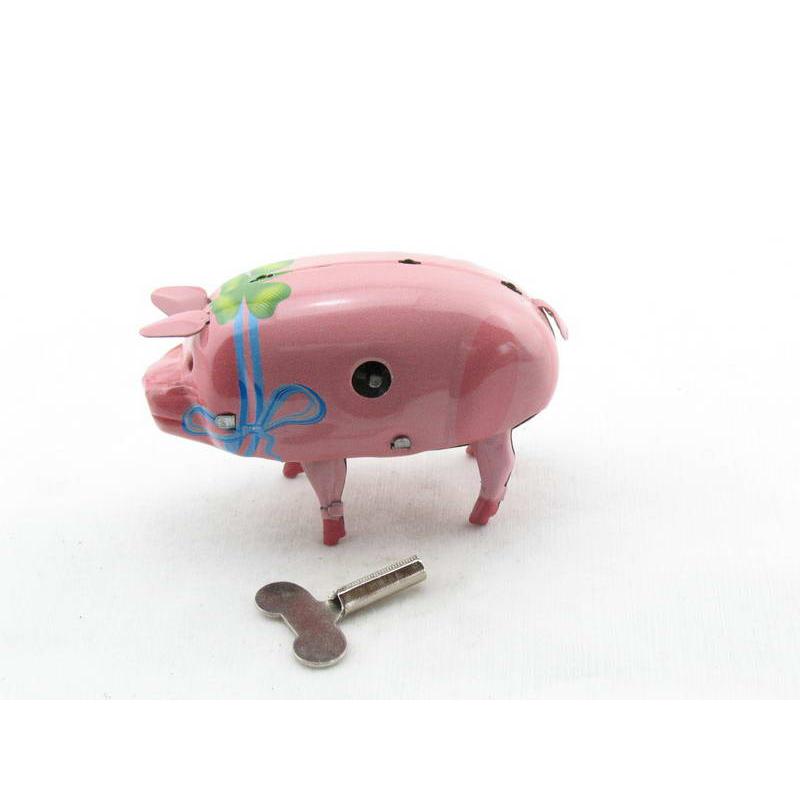 Blechspielzeug - Schwein Polly mit blauer Schleife