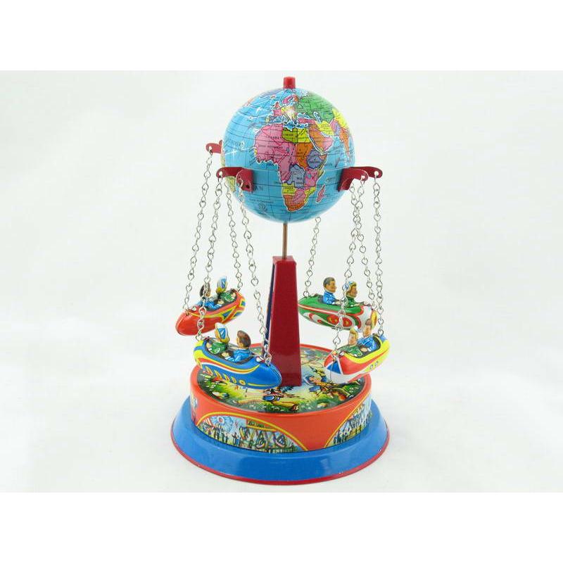 Blechspielzeug - Karussell Globus mit Gondeln an Ketten D