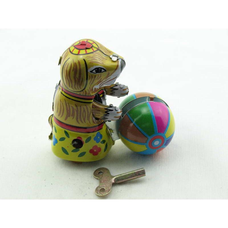 Blechspielzeug - Hund mit Ball
