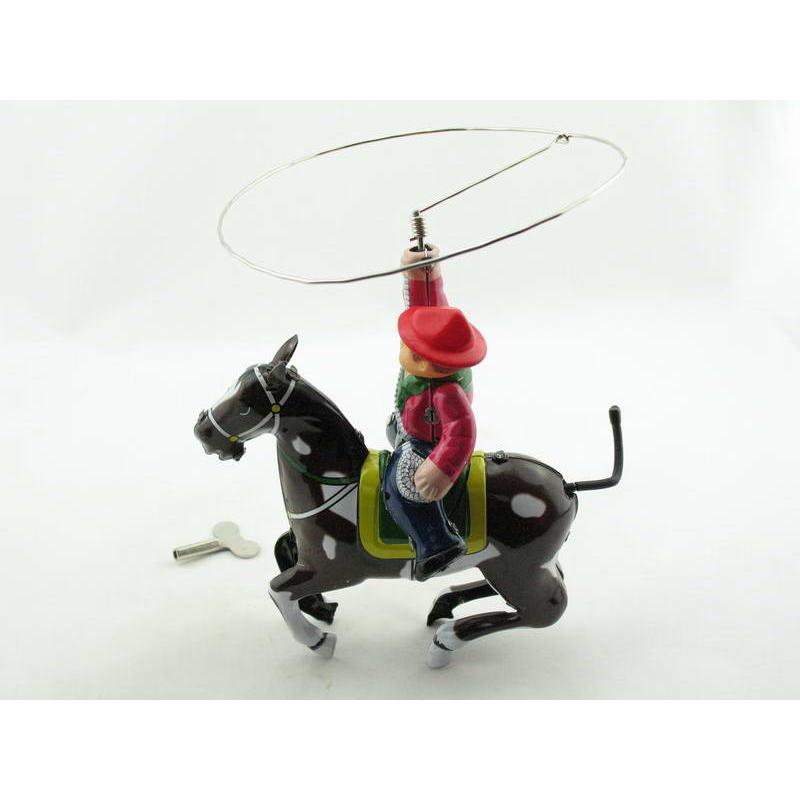 Blechspielzeug - Cowboy auf Pferd mit Lasso