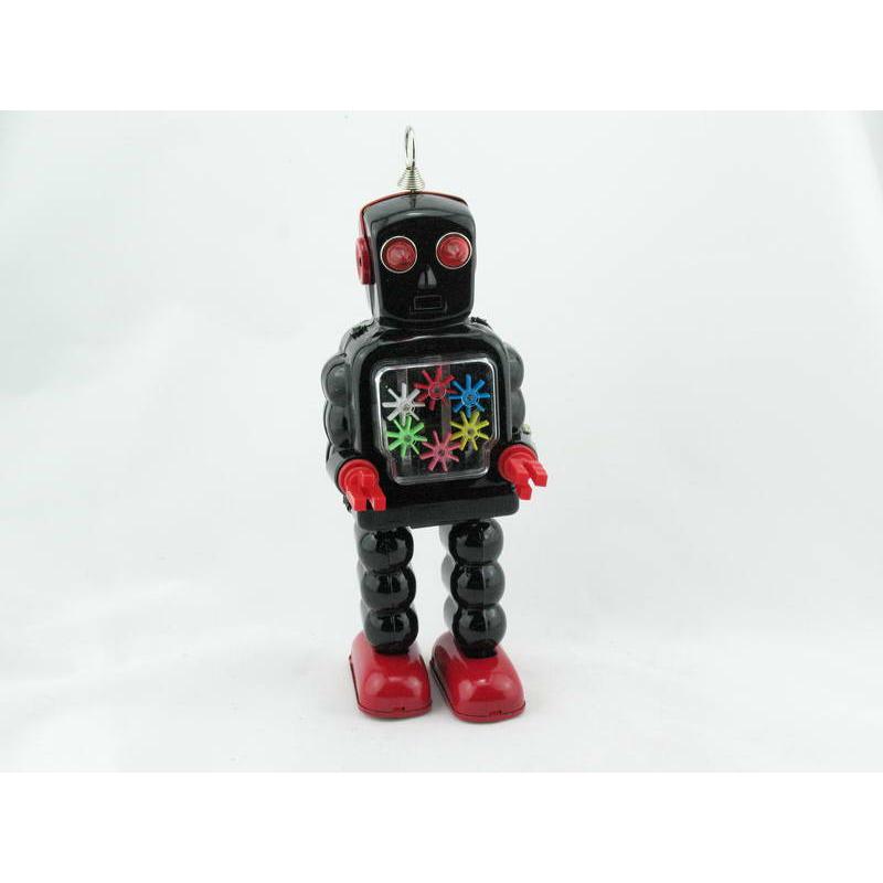 Blechspielzeug - Roboter Zahnrad, High-Wheel Robot, schwarz