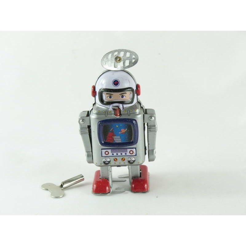 Blechspielzeug - Roboter Astronaut mit Monitor und Antenne