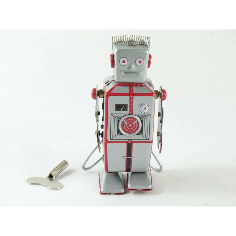 Blechspielzeug - Roboter silber mit Antenne