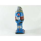 Blechspielzeug - Roboter Astronaut mit beweglichen Armen, blau, ca. 13 cm