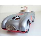 Blechspielzeug - Auto Rennwagen Racer #7, silber mit Fahrer