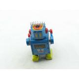 Blechspielzeug - Roboter trommelnd, 10 cm blau mit Trommel