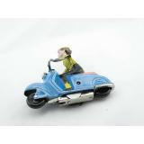 Blechspielzeug - Motorrad Scooter Girl auf Motorroller, blau
