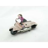 Blechspielzeug - Motorrad Scooter Girl auf Motorroller, braun-rosa