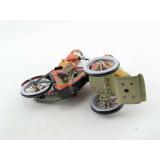 Blechspielzeug - Motorraddroschke, Mann und Frau