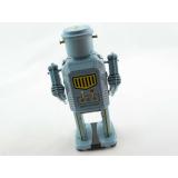 Blechspielzeug - Roboter, 14 cm hellblau/türkis