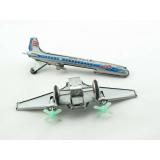 Blechspielzeug - Propellerflugzeug, silbern