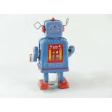 Blechspielzeug - Roboter trommelnd in blau-rot