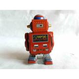 Blechspielzeug - Gehender Roboter, mini rot, Neuheit 2021