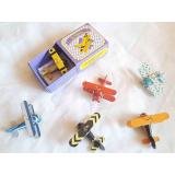 Blechspielzeug - Mini Doppeldecker Flugzeug in Schachtel