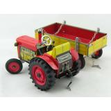 Traktor ZETOR mit Anhänger, rot von KOVAP - Blechspielzeug