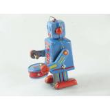 Blechspielzeug - Roboter trommelnd in blau-rot
